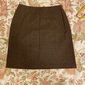 Eddie Bauer Dark Brown Wool Pencil Skirt